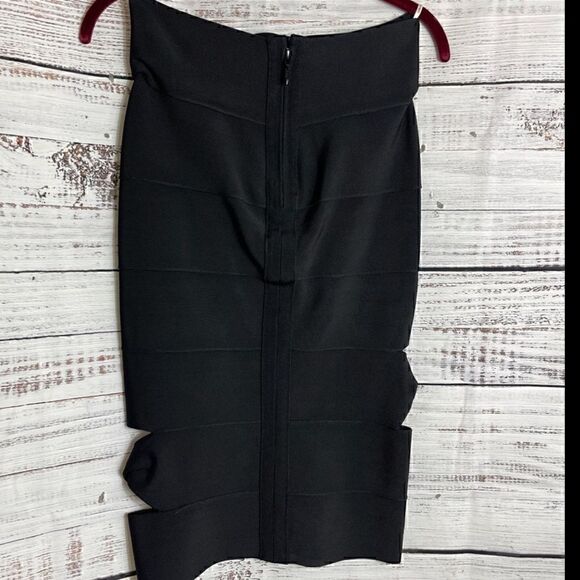 Lolitta skirt womens size 2 Sophia cut out Midi Bandage BodyCon Black Pencil - Picture 5 of 9